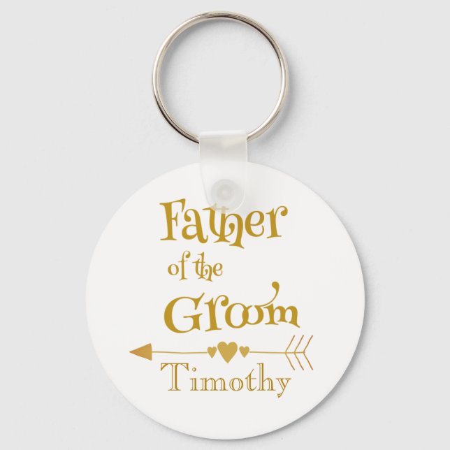 Father of the Groom Wedding Favour Gift Key Ring (Front)