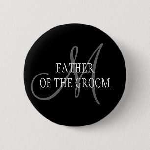 Father of the Groom Wedding Monogram Button