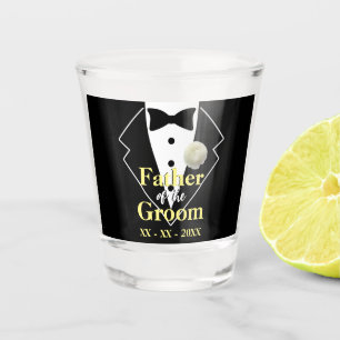Father of the Groom Wedding Tuxedo Customisable Shot Glass