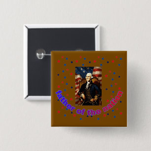 Father of the nation brown 15 cm square badge