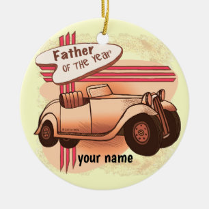 Father Of The Year  Ceramic Tree Decoration