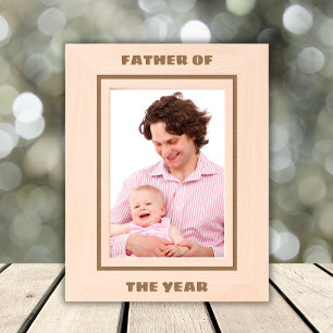 Father Of The Year Custom Text Dad Daddy Papa Cool Etched Frames