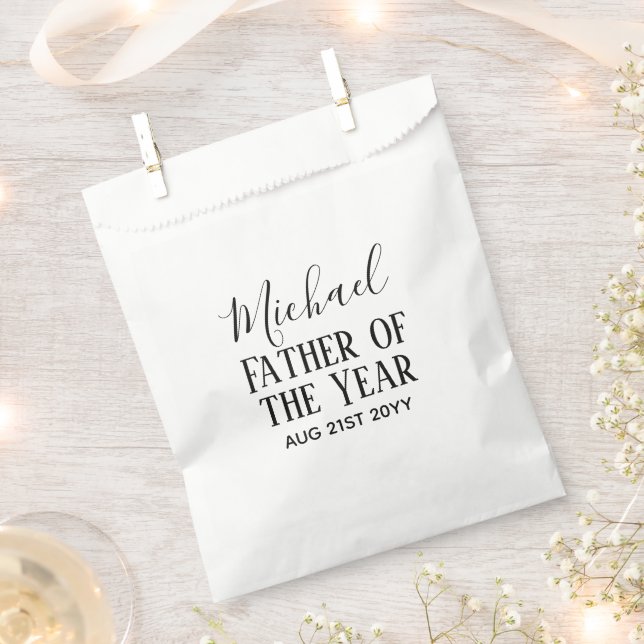 Father of the YEAR DAD Husband Man CUSTOPM TEXT Favour Bags (Clipped)