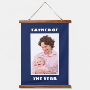 Father Of The Year Personalised Custom Photo Daddy Hanging Tapestry
