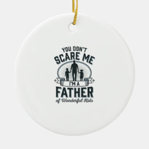Father of Wonderful Kids Vintage Quote Design_1 Ceramic Tree Decoration