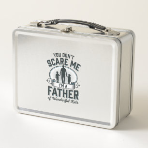 Father of Wonderful Kids Vintage Quote Design_1 Metal Lunch Box