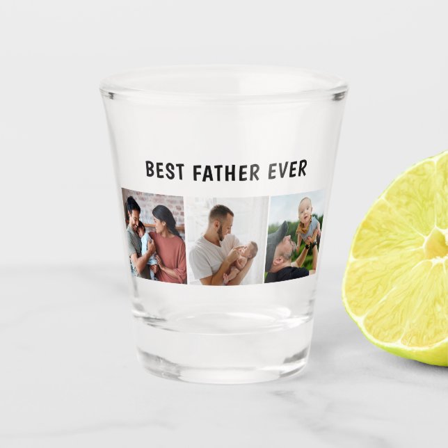 Father Photo Collage Custom Giant Shot Glass (Front)