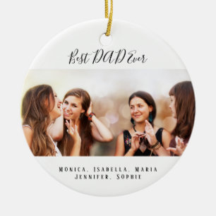 Father photo kids ceramic tree decoration