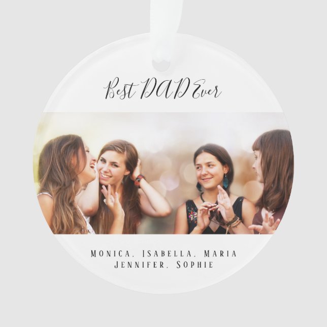 Father photo kids Christmas Ornament (Front)