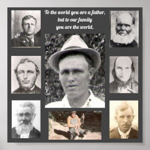Father Quote Photos of Fathers Frame Grey Poster