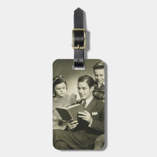 Father Reading to Son Luggage Tag