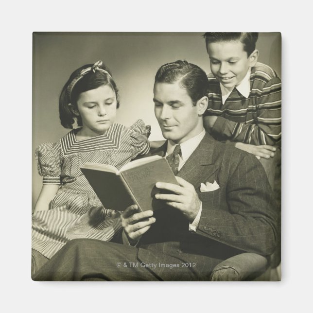 Father Reading to Son Magnet (Front)