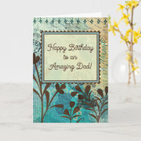 Father’s Birthday Strong Teal and Brown Abstract