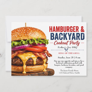 Father’s Day BBQ Invitation – Juicy Hamburger Cook