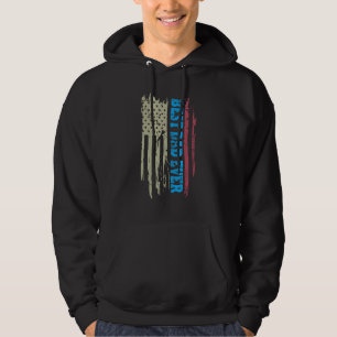 Father s day Best dad ever with US american flag 1 Hoodie
