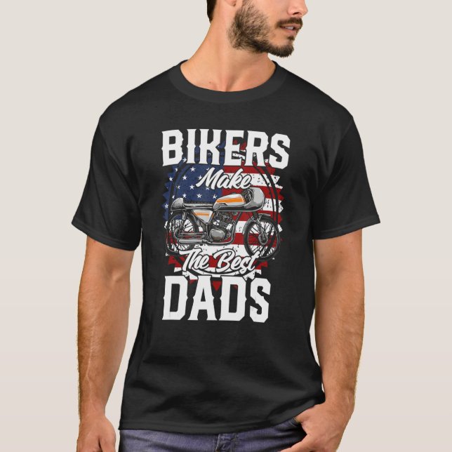 Father s Day Biker Old School Cafe Racing Motorcyc T-Shirt (Front)