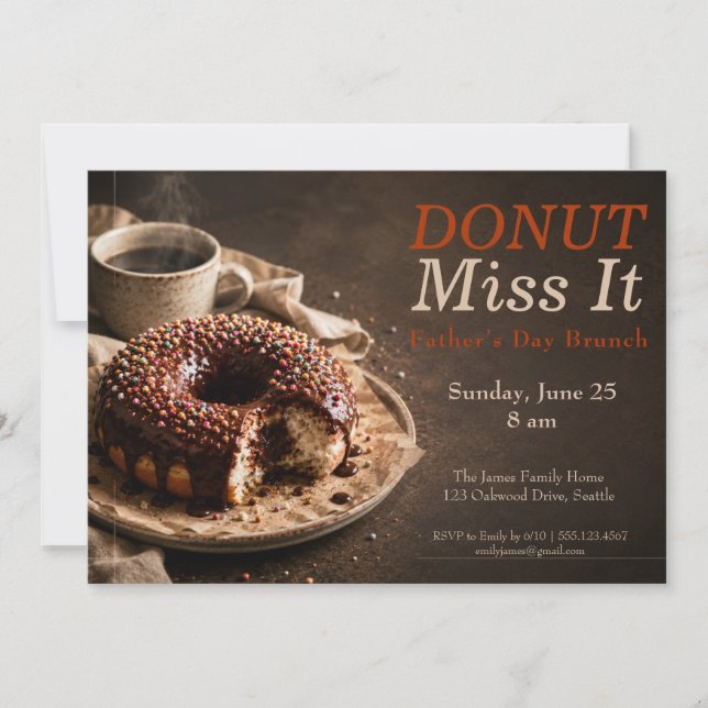 Father’s Day Brunch Invitation – Doughnuts & Coffe (Front)