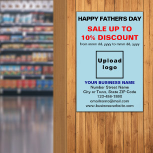 Father’s Day Business Sale Light Blue Poster