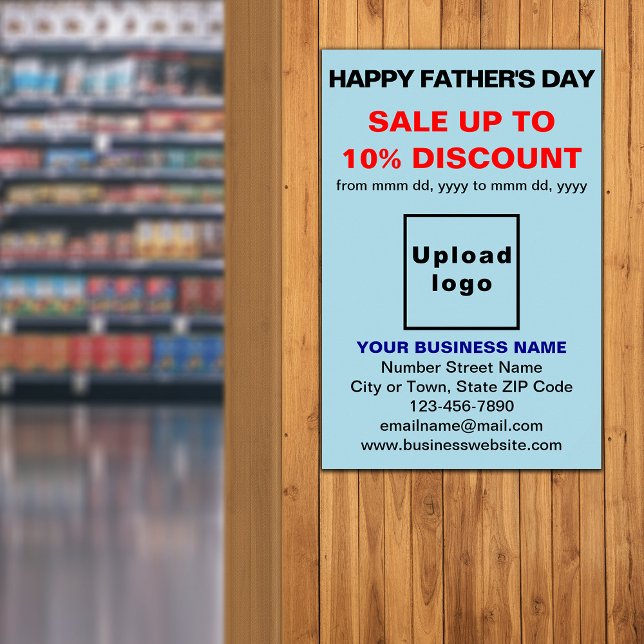 Father’s Day Business Sale Light Blue Poster (Creator Uploaded)