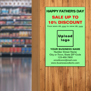 Father’s Day Business Sale Light Green Poster