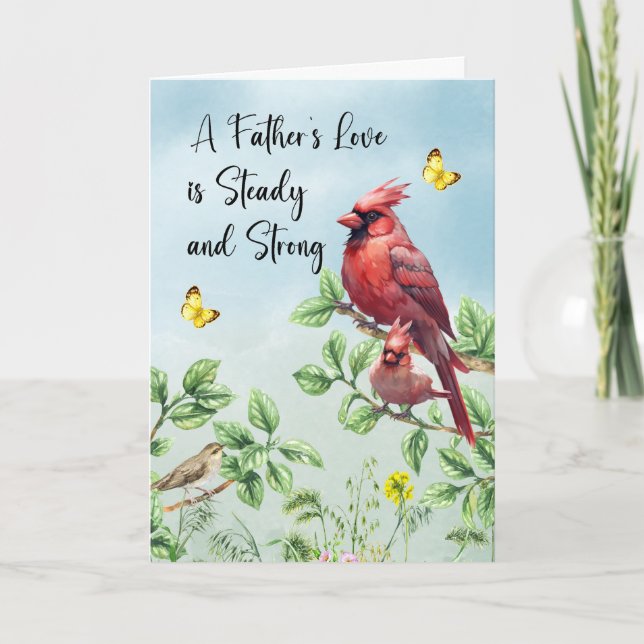 Father’s Day Cardinals in Tree Branches Card (Front)