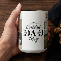 Father’s Day Certified Dad Mug Dad Photo Collage