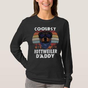 Father S Day Coolest Rottweiler Daddy Vintage Retr T-Shirt