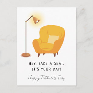 Father’s Day Cosy Chair & Lamp Design Minimal Invitation Postcard