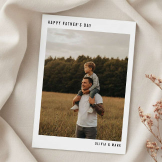 Father’s Day Custom Photo Collage Modern Simple Holiday Card