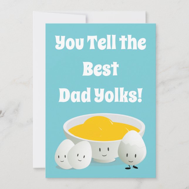 Father’s Day Dad Jokes Pun Food Eggs Cartoon Card (Front)