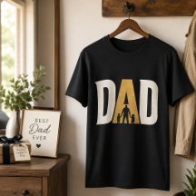 Father’s Day Dad Silhouette With Kids Black Gold