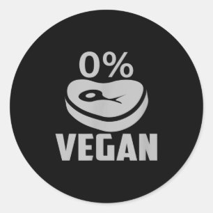 Father’s Day Gift Dad Grill 0% Vegan Bbq Funny  Classic Round Sticker