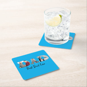 Father’s Day Gift for Dad \ Best Dad Ever Square Paper Coaster