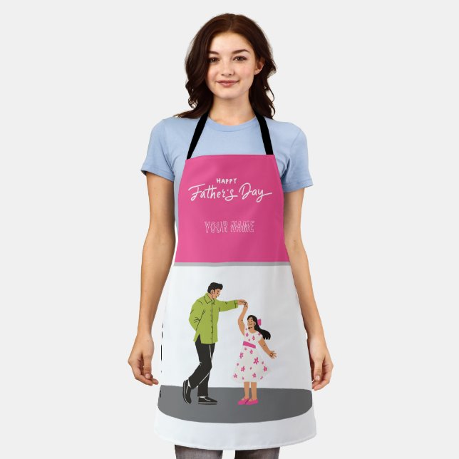 Father’s Day Gift for Dad | Custom Photo & Name Apron (Worn)