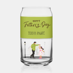 Father’s Day Gift for Dad   Custom Photo & Name Can Glass