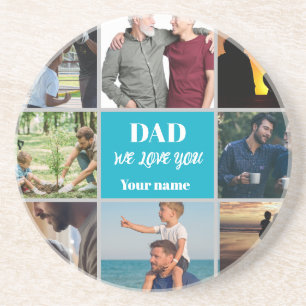 Father’s Day Gift for Dad Custom Photo & Name Coaster