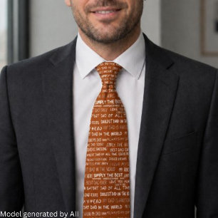 Father’s Day Gift Script Typography Pattern Orange Tie