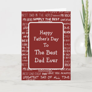 Father’s Day Gift Script Typography Pattern Red Card