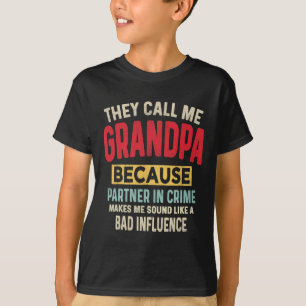 Father&# s Day Grandpa Partner In Crime Funny Fat T-Shirt