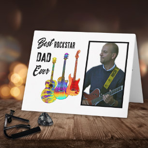Father’s Day Guitar Dad Custom Photo Card