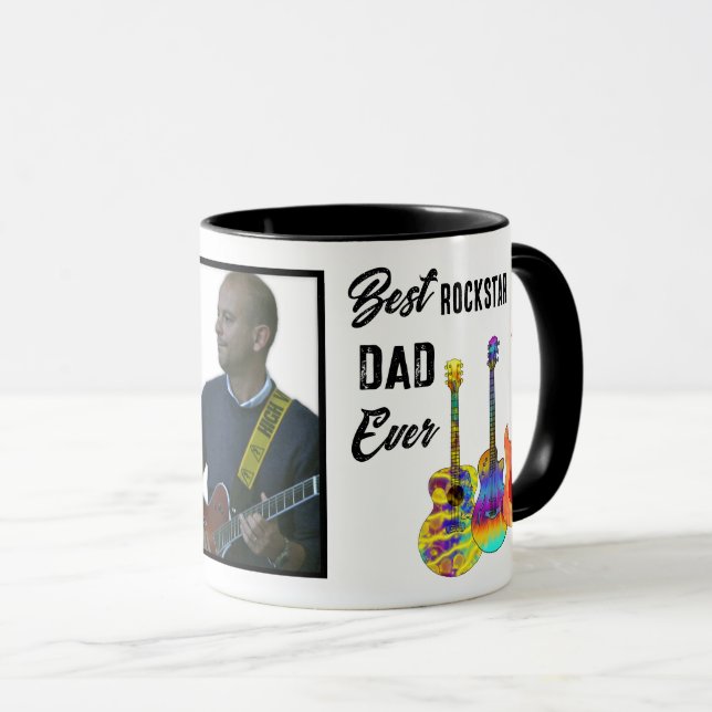 Father’s Day Guitar Dad Photo Mug (Front Right)