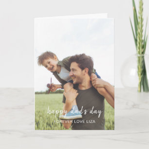 Father’s Day Modern Script Stylish Dad Photo  Card
