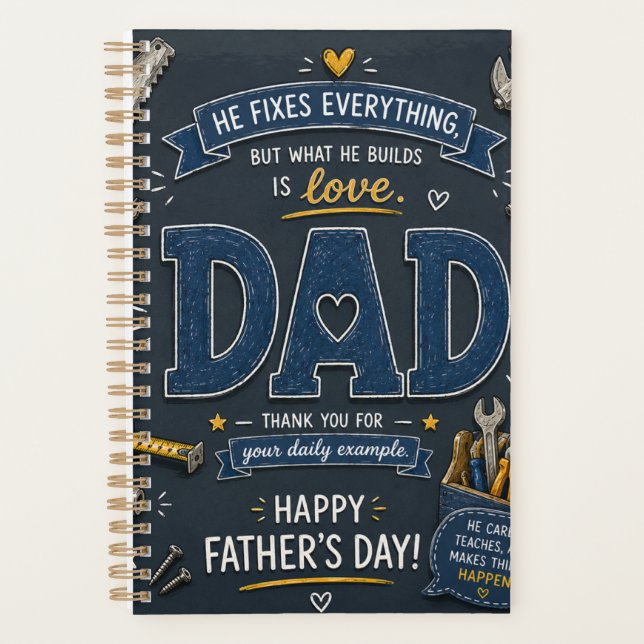 Father’s Day Organiser Notebook for Dad (Front)