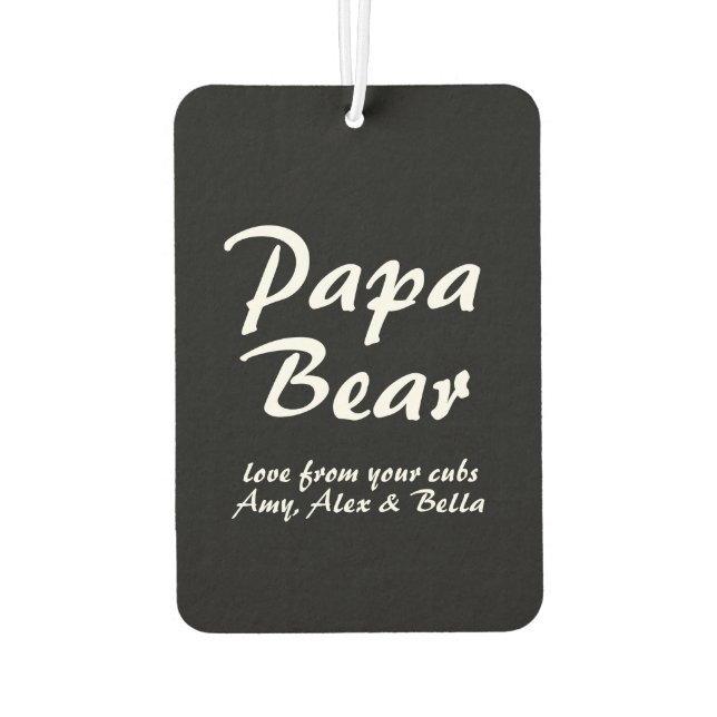 Father’s Day Papa Bear script Car Air Freshener (Back)