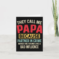 Father&#; s Day Papa Partner In Crime Funny Father