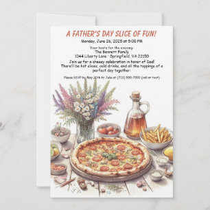 Father’s Day Pizza Party – Editable Family Dinner  Invitation
