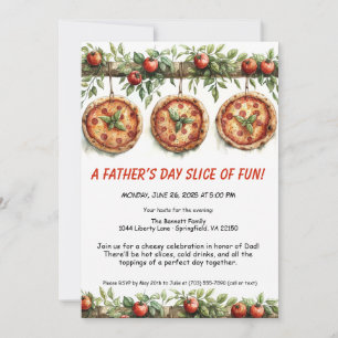 Father’s Day Pizza Party – Editable Family Dinner  Invitation