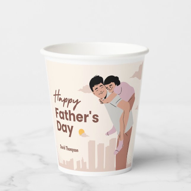 Father’s Day Postcard – Loving Dad Moment Paper Cups (Front)