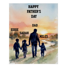 Father’s Day Watercolor Family Sunset