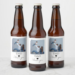 Father’s Day with Photo & Dad, I Love You Beer Bottle Label